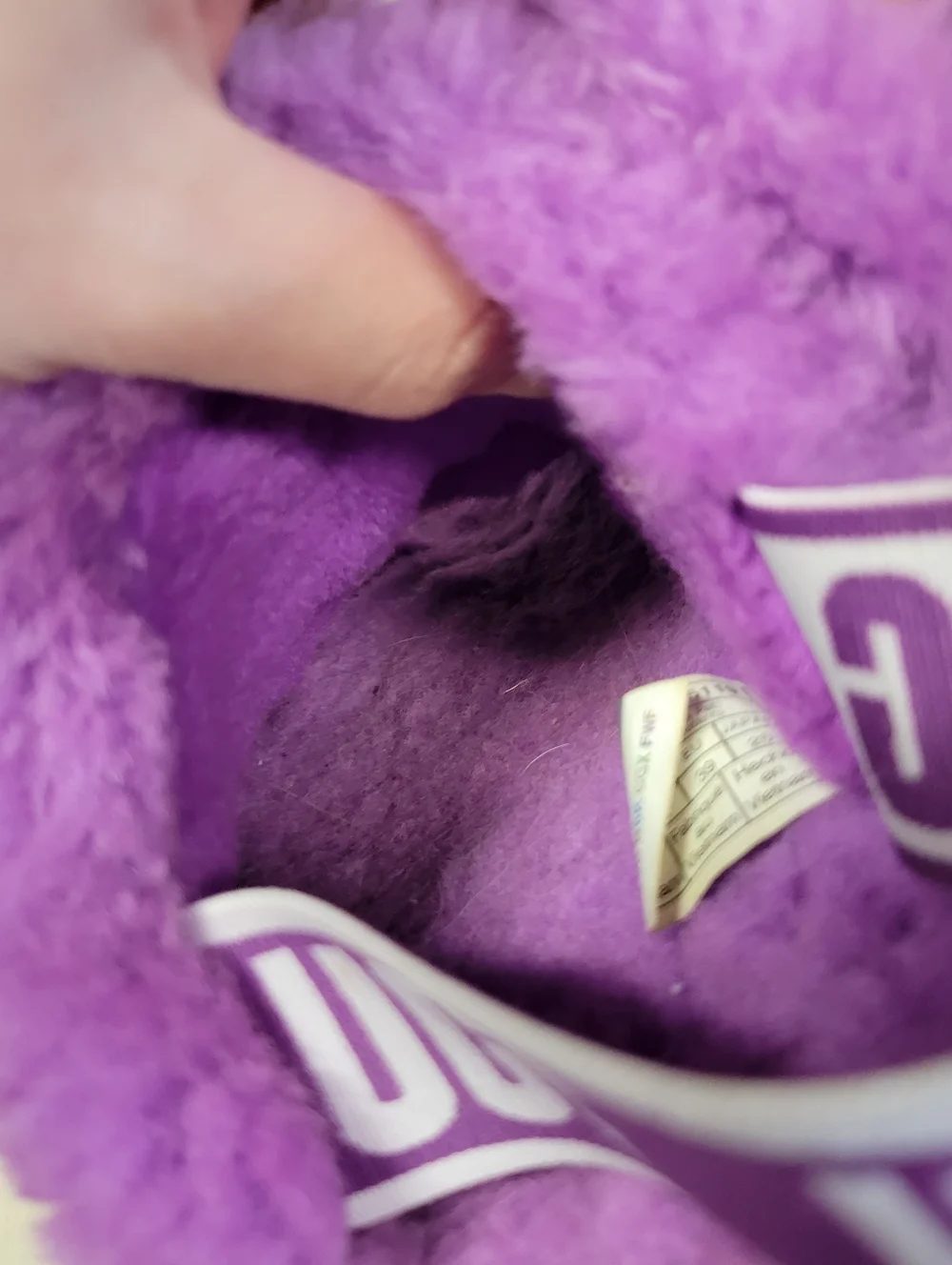 Ugg Purple Sheepskin Fur Fluff Yeah Slingback Sandals Women’s Size 8 Pre-Owned - Picture 7 of 7